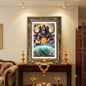 Brahma Decorative Photo Frame With White Mount | Premium Wall & Tabletop Picture Frame | Home, Office & Temple Decoration | 8x12 Inch (Pack Of 1) (F32584)