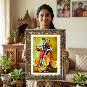Krishna Decorative Photo Frame With White Mount | Premium Wall & Tabletop Picture Frame | Home, Office & Temple Decoration | 10x14 Inch (Pack Of 1) (F33158) Krishna Decorative Photo Frame With White Mount | Premium Wall & Tabletop Picture Frame | Home, Office & Temple Decoration | 10x14 Inch (Pack Of 1) (F33158)