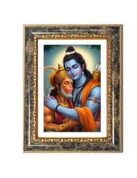 Rama And Hanuman Decorative Photo Frame With White Mount | Premium Wall & Tabletop Picture Frame | Home, Office & Temple Decoration | 10x14 Inch (Pack Of 1) (F33160)