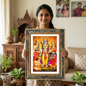 Ram Darbar Decorative Photo Frame With White Mount | Premium Wall & Tabletop Picture Frame | Home, Office & Temple Decoration | 8x12 Inch (Pack Of 1) (F33127) Ram Darbar Decorative Photo Frame With White Mount | Premium Wall & Tabletop Picture Frame | Home, Office & Temple Decoration | 8x12 Inch (Pack Of 1) (F33127)