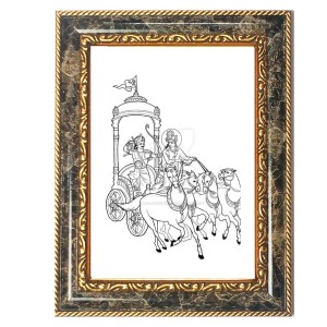 Krishna Decorative Photo Frame With White Mount | Premium Wall & Tabletop Picture Frame | Home, Office & Temple Decoration | 10x14 Inch (Pack Of 1) (F33213)