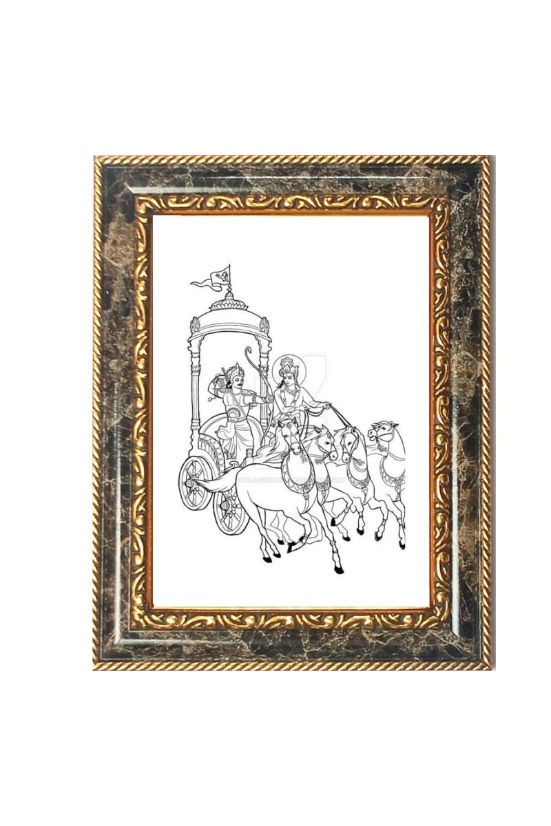Krishna Decorative Photo Frame With White Mount | Premium Wall & Tabletop Picture Frame | Home, Office & Temple Decoration | 10x14 Inch (Pack Of 1) (F33213)