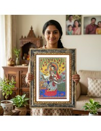 Saraswati Decorative Photo Frame With White Mount | Premium Wall & Tabletop Picture Frame | Home, Office & Temple Decoration | 8x12 Inch (Pack Of 1) (F31565)