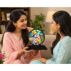 Car Dashboard Wooden Radhaa Krishna Showpiece | 4 X 4.5 Inch Sublimation Printed Decorative Stand | 4 Mm MDF | Home Decor | Made in India (F33663) Car Dashboard Wooden Radhaa Krishna Showpiece | 4 X 4.5 Inch Sublimation Printed Decorative Stand | 4 Mm MDF | Home Decor | Made in India (F33663)