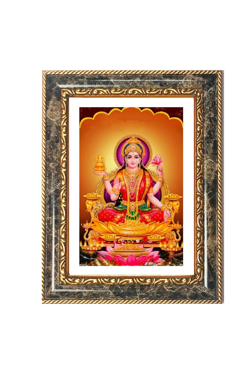 Lakshmi Decorative Photo Frame With White Mount | Premium Wall & Tabletop Picture Frame | Home, Office & Temple Decoration | 8x12 Inch (Pack Of 1) (F33007)