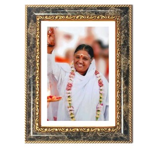 Mata Amritanandamayi Decorative Photo Frame With White Mount | Premium Wall & Tabletop Picture Frame | Home, Office & Temple Decoration | 10x14 Inch (Pack Of 1) (F33174)