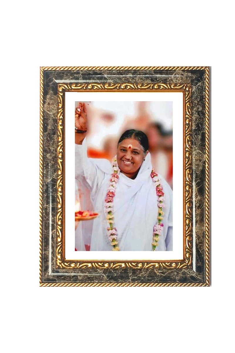 Mata Amritanandamayi Decorative Photo Frame With White Mount | Premium Wall & Tabletop Picture Frame | Home, Office & Temple Decoration | 10x14 Inch (Pack Of 1) (F33174)