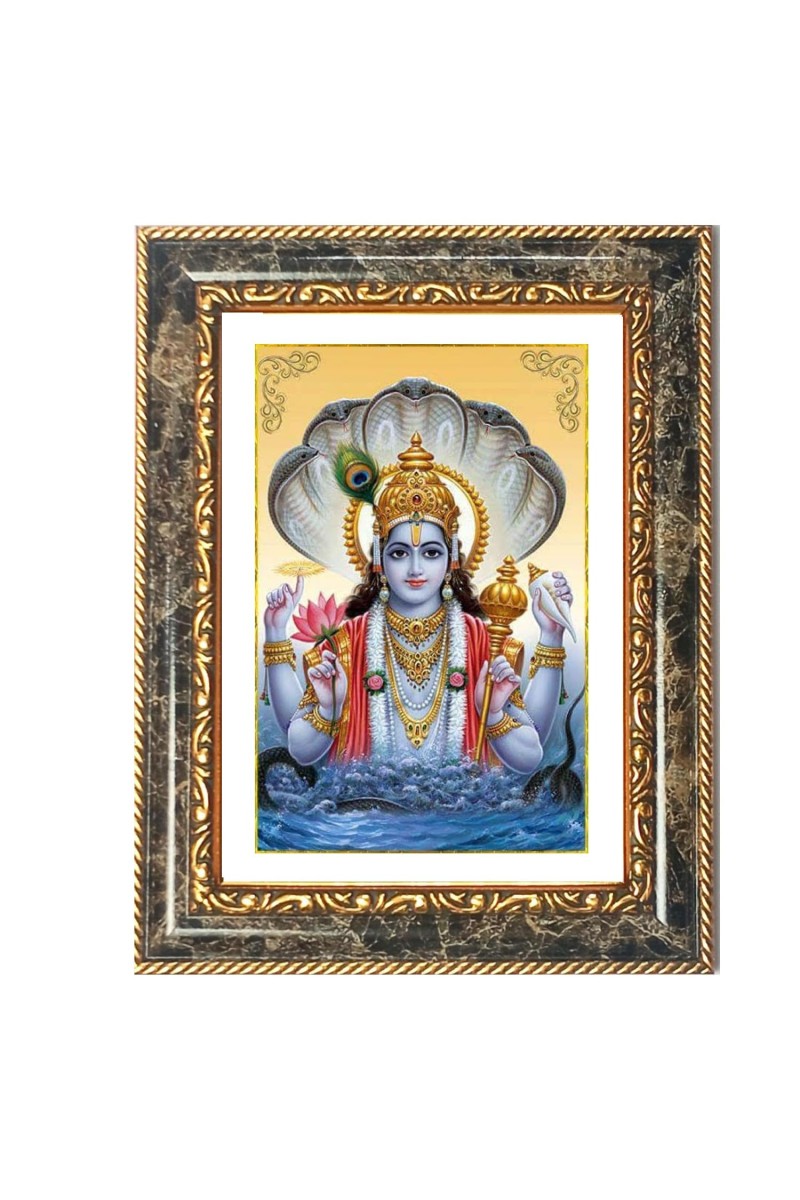 Vishnu Decorative Photo Frame With White Mount | Premium Wall & Tabletop Picture Frame | Home, Office & Temple Decoration | 10x14 Inch (Pack Of 1) (F31558)