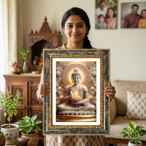Quote Decorative Photo Frame With White Mount | Premium Wall & Tabletop Picture Frame | Home, Office & Temple Decoration | 12x16 Inch (Pack Of 1) (F31580)