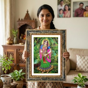 Saraswati Decorative Photo Frame With White Mount | Premium Wall & Tabletop Picture Frame | Home, Office & Temple Decoration | 10x14 Inch (Pack Of 1) (F31526) Saraswati Decorative Photo Frame With White Mount | Premium Wall & Tabletop Picture Frame | Home, Office & Temple Decoration | 10x14 Inch (Pack Of 1) (F31526)