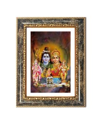 Shiva Family Decorative Photo Frame With White Mount | Premium Wall & Tabletop Picture Frame | Home, Office & Temple Decoration | 10x14 Inch (Pack Of 1) (F33084)