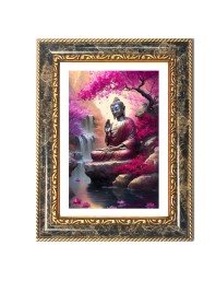 Gautam Buddha Decorative Photo Frame With White Mount | Premium Wall & Tabletop Picture Frame | Home, Office & Temple Decoration | 8x12 Inch (Pack Of 1) (F31395)