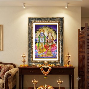 Rama Sita Decorative Photo Frame With White Mount | Premium Wall & Tabletop Picture Frame | Home, Office & Temple Decoration | 8x12 Inch (Pack Of 1) (F33124)