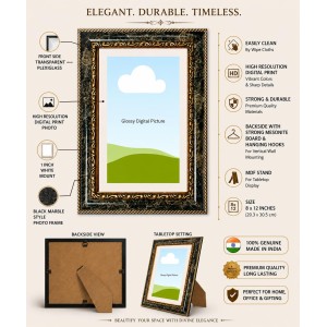 Saraswati Decorative Photo Frame With White Mount | Premium Wall & Tabletop Picture Frame | Home, Office & Temple Decoration | 8x12 Inch (Pack Of 1) (F31474)
