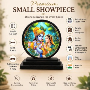 Car Dashboard Wooden Radhaa Krishna Showpiece | 4 X 4.5 Inch Sublimation Printed Decorative Stand | 4 Mm MDF | Home Decor | Made in India (F33663) Car Dashboard Wooden Radhaa Krishna Showpiece | 4 X 4.5 Inch Sublimation Printed Decorative Stand | 4 Mm MDF | Home Decor | Made in India (F33663)