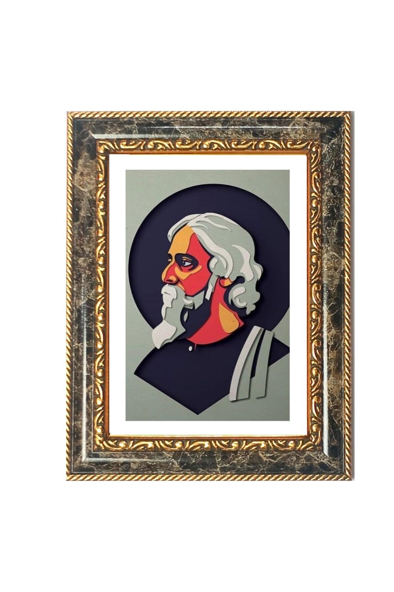 Poet Portrait Art Decorative Photo Frame With White Mount | Premium Wall & Tabletop Picture Frame | Home, Office & Temple Decoration | 8x12 Inch (Pack Of 1) (F32986)