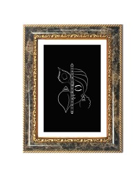 Krishna Line Art Decorative Photo Frame With White Mount | Premium Wall & Tabletop Picture Frame | Home, Office & Temple Decoration | 10x14 Inch (Pack Of 1) (F31082)