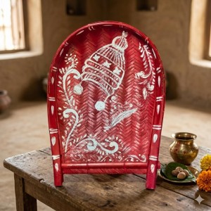 Handicrafts Bamboo Kulo Tray â€“ Handmade & Hand-Painted Soop/Kulo Basket with Traditional Art Design | DecorativeTray for Puja, Wedding Rituals, Home DÃ©cor, Storage & Gifting