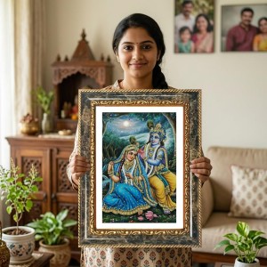 Radhaa Krishna Decorative Photo Frame With White Mount | Premium Wall & Tabletop Picture Frame | Home, Office & Temple Decoration | 8x12 Inch (Pack Of 1) (F31451) Radhaa Krishna Decorative Photo Frame With White Mount | Premium Wall & Tabletop Picture Frame | Home, Office & Temple Decoration | 8x12 Inch (Pack Of 1) (F31451)