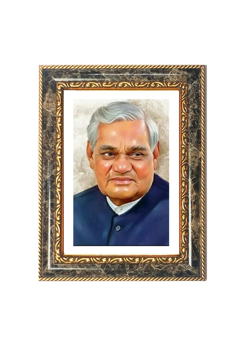 Atal Bihari Vajpayee Decorative Photo Frame With White Mount | Premium Wall & Tabletop Picture Frame | Home, Office & Temple Decoration | 10x14 Inch (Pack Of 1) (F33198)