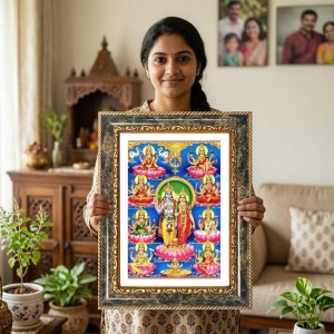 Lakshmi Decorative Photo Frame With White Mount | Premium Wall & Tabletop Picture Frame | Home, Office & Temple Decoration | 8x12 Inch (Pack Of 1) (F33190) Lakshmi Decorative Photo Frame With White Mount | Premium Wall & Tabletop Picture Frame | Home, Office & Temple Decoration | 8x12 Inch (Pack Of 1) (F33190)