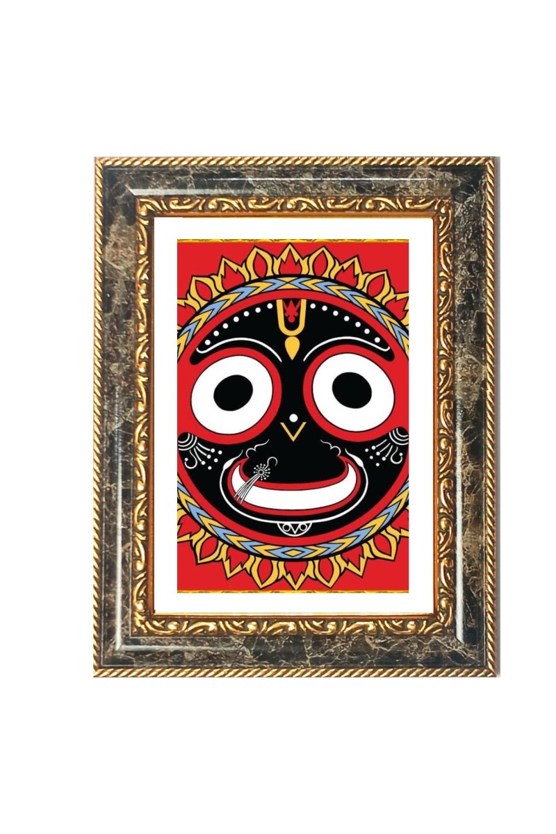 Jagannath Decorative Photo Frame With White Mount | Premium Wall & Tabletop Picture Frame | Home, Office & Temple Decoration | 8x12 Inch (Pack Of 1) (F33137)