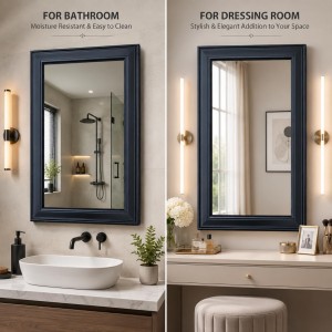 Acrylic Wall Mirror with Black Frame | Lightweight Shatter-Resistant Decorative Mirror for Entryway, Living Room, Bedroom & Bathroom | Durable, Clear Reflection | Wall Mounted Home Décor Acrylic Wall Mirror with Black Frame | Lightweight Shatter-Resistant Decorative Mirror for Entryway, Living Room, Bedroom & Bathroom | Durable, Clear Reflection | Wall Mounted Home Décor