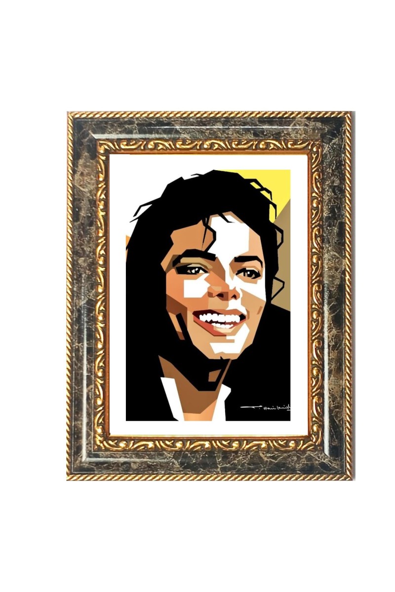 Pop Singer Art Decorative Photo Frame With White Mount | Premium Wall & Tabletop Picture Frame | Home, Office & Temple Decoration | 10x14 Inch (Pack Of 1) (F33008)