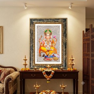 Ganeshaa Decorative Photo Frame With White Mount | Premium Wall & Tabletop Picture Frame | Home, Office & Temple Decoration | 8x12 Inch (Pack Of 1) (F31469)
