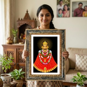 Hanuman Decorative Photo Frame With White Mount | Premium Wall & Tabletop Picture Frame | Home, Office & Temple Decoration | 8x12 Inch (Pack Of 1) (F32482)