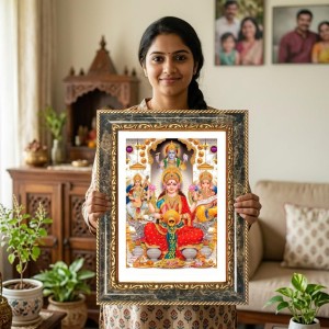 Lakshmi Decorative Photo Frame With White Mount | Premium Wall & Tabletop Picture Frame | Home, Office & Temple Decoration | 10x14 Inch (Pack Of 1) (F31606) Lakshmi Decorative Photo Frame With White Mount | Premium Wall & Tabletop Picture Frame | Home, Office & Temple Decoration | 10x14 Inch (Pack Of 1) (F31606)