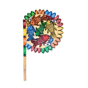 Handmade Bamboo Hand Fan (Hatpakha) â€“ Traditional Hand-Painted Handheld Fan for Cool Air, Home DÃ©cor, Festivals & Puja (Multi)