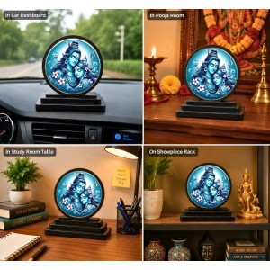 Car Dashboard Wooden Lord Shiva and Parvati Showpiece | 4 X 4.5 Inch Sublimation Printed Decorative Stand | 4 Mm MDF | Home Decor | Made in India (F33386) Car Dashboard Wooden Lord Shiva and Parvati Showpiece | 4 X 4.5 Inch Sublimation Printed Decorative Stand | 4 Mm MDF | Home Decor | Made in India (F33386)