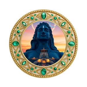 Lord Shiva Fridge Magnet Wooden | Glossy Sublimation Print | 4x4 Inch | Strong Magnet Back | Decorative Magnet for Fridge, Almirah & Temple Decor (F23728)