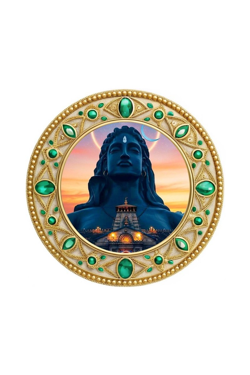 Lord Shiva Fridge Magnet Wooden | Glossy Sublimation Print | 4x4 Inch | Strong Magnet Back | Decorative Magnet for Fridge, Almirah & Temple Decor (F23728)