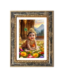 Lord Krishna Decorative Photo Frame With White Mount | Premium Wall & Tabletop Picture Frame | Home, Office & Temple Decoration | 8x12 Inch (Pack Of 1) (F32598)