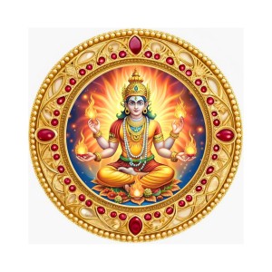 Agni Dev Fridge Magnet Wooden | Glossy Sublimation Print | 4x4 Inch | Strong Magnet Back | Decorative Magnet for Fridge, Almirah & Temple Decor (F23750) Agni Dev Fridge Magnet Wooden | Glossy Sublimation Print | 4x4 Inch | Strong Magnet Back | Decorative Magnet for Fridge, Almirah & Temple Decor (F23750)
