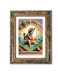 Lord Krishna Decorative Photo Frame With White Mount | Premium Wall & Tabletop Picture Frame | Home, Office & Temple Decoration | 12x16 Inch (Pack Of 1) (F31101)