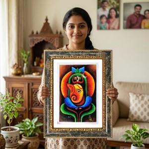 Savitribai Phule Decorative Photo Frame With White Mount | Premium Wall & Tabletop Picture Frame | Home, Office & Temple Decoration | 12x16 Inch (Pack Of 1) (F32562)
