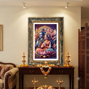 Sri Ramakrishna Paramahamsa Decorative Photo Frame With White Mount | Premium Wall & Tabletop Picture Frame | Home, Office & Temple Decoration | 12x16 Inch (Pack Of 1) (F33218)