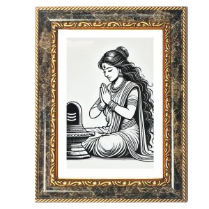 Shiva Lingam Worship Decorative Photo Frame With White Mount | Premium Wall & Tabletop Picture Frame | Home, Office & Temple Decoration | 12x16 Inch (Pack Of 1) (F33219) Shiva Lingam Worship Decorative Photo Frame With White Mount | Premium Wall & Tabletop Picture Frame | Home, Office & Temple Decoration | 12x16 Inch (Pack Of 1) (F33219)