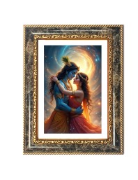 Radhaa Krishna Decorative Photo Frame With White Mount | Premium Wall & Tabletop Picture Frame | Home, Office & Temple Decoration | 12x16 Inch (Pack Of 1) (F33000)