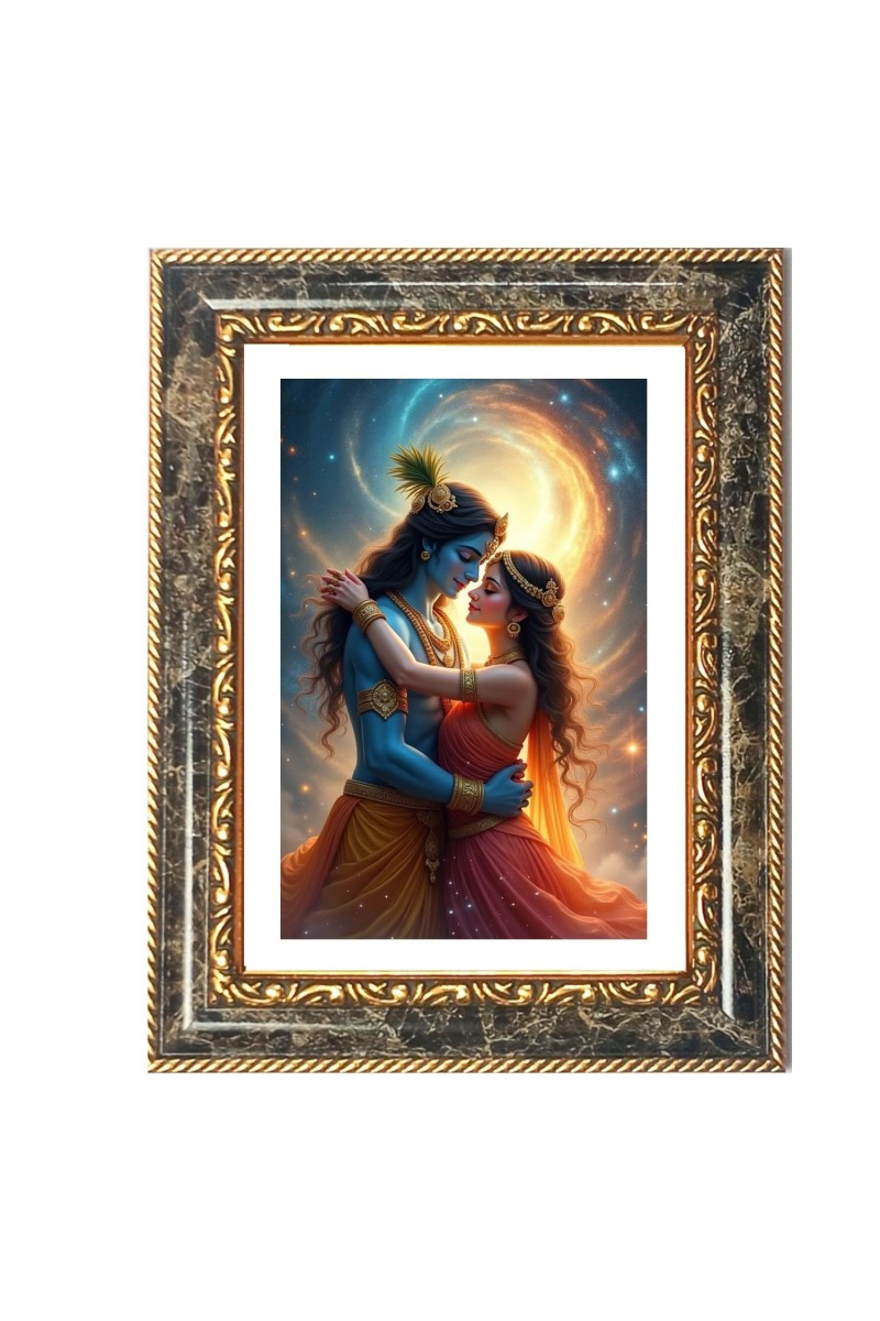 Radhaa Krishna Decorative Photo Frame With White Mount | Premium Wall & Tabletop Picture Frame | Home, Office & Temple Decoration | 12x16 Inch (Pack Of 1) (F33000)