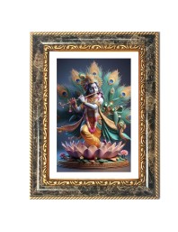 Krishna Decorative Photo Frame With White Mount | Premium Wall & Tabletop Picture Frame | Home, Office & Temple Decoration | 8x12 Inch (Pack Of 1) (F32366)