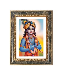 Krishna Decorative Photo Frame With White Mount | Premium Wall & Tabletop Picture Frame | Home, Office & Temple Decoration | 10x14 Inch (Pack Of 1) (F33233)