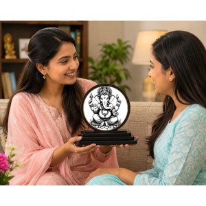 Car Dashboard Wooden Lord Ganeshaa Showpiece | 4 X 4.5 Inch Sublimation Printed Decorative Stand | 4 Mm MDF | Home Decor | Made in India (F33574) Car Dashboard Wooden Lord Ganeshaa Showpiece | 4 X 4.5 Inch Sublimation Printed Decorative Stand | 4 Mm MDF | Home Decor | Made in India (F33574)