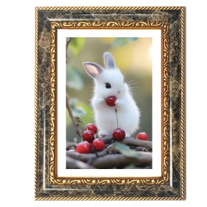 White Rabbit Holding A Red Cherry Decorative Photo Frame With White Mount | Premium Wall & Tabletop Picture Frame | Home, Office & Temple Decoration | 10x14 Inch (Pack Of 1) (F32445) White Rabbit Holding A Red Cherry Decorative Photo Frame With White Mount | Premium Wall & Tabletop Picture Frame | Home, Office & Temple Decoration | 10x14 Inch (Pack Of 1) (F32445)
