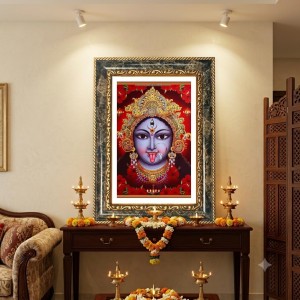Goddess Kali Decorative Photo Frame With White Mount | Premium Wall & Tabletop Picture Frame | Home, Office & Temple Decoration | 8x12 Inch (Pack Of 1) (F31218)
