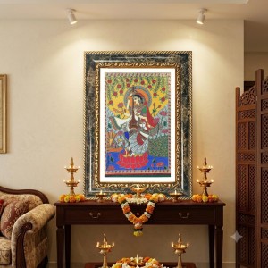 Saraswati Decorative Photo Frame With White Mount | Premium Wall & Tabletop Picture Frame | Home, Office & Temple Decoration | 8x12 Inch (Pack Of 1) (F31565)