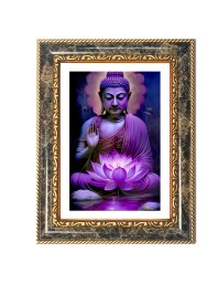 Lord Buddha Decorative Photo Frame With White Mount | Premium Wall & Tabletop Picture Frame | Home, Office & Temple Decoration | 12x16 Inch (Pack Of 1) (F31215)